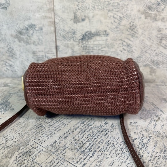 Americana by Sharif Crossbody Purse Handbag Black Leather And Fabric USA Made - Picture 5 of 10